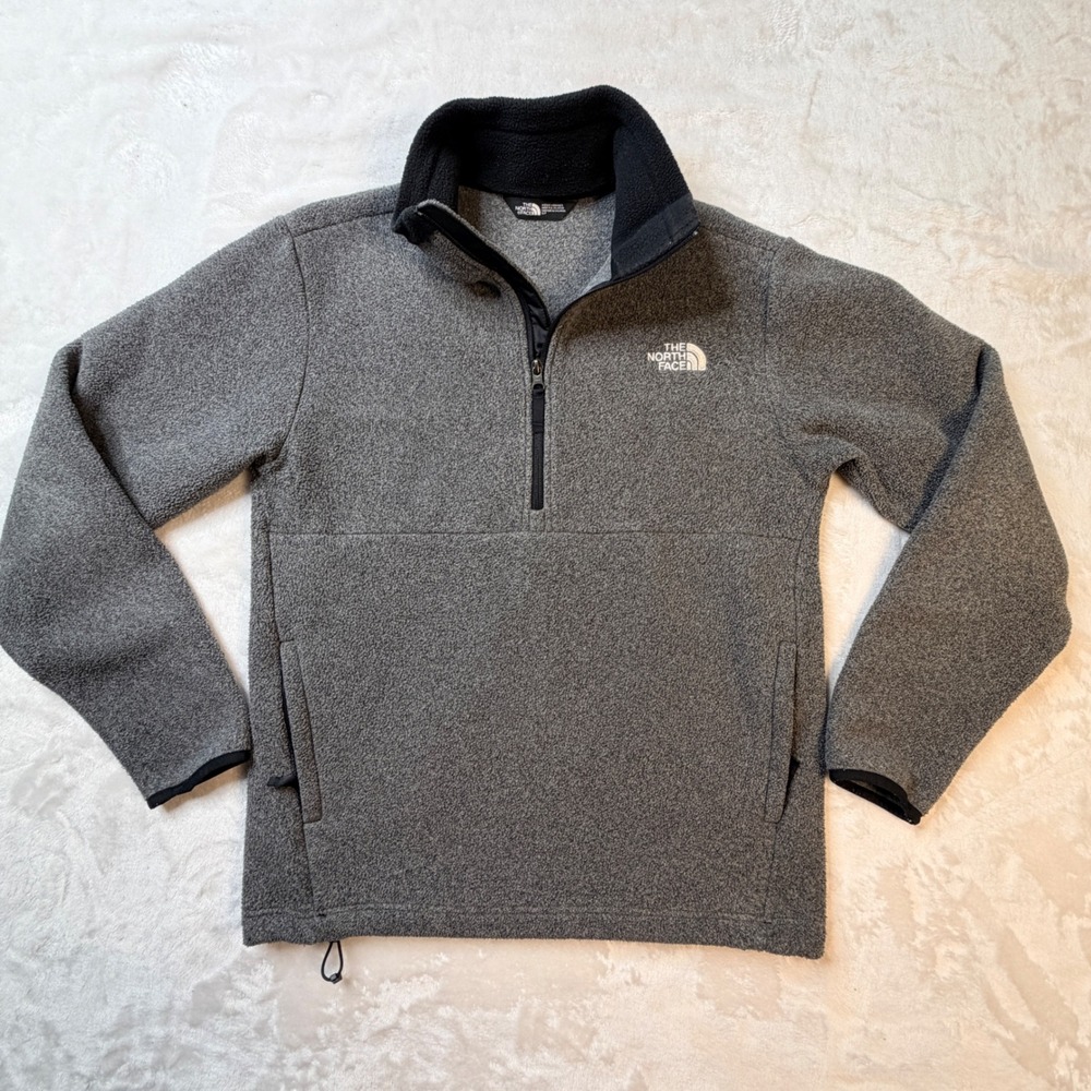 The North Face Gordon Lyons Quarter Zip Fleece Pullover Gray Mens outdoor hike S